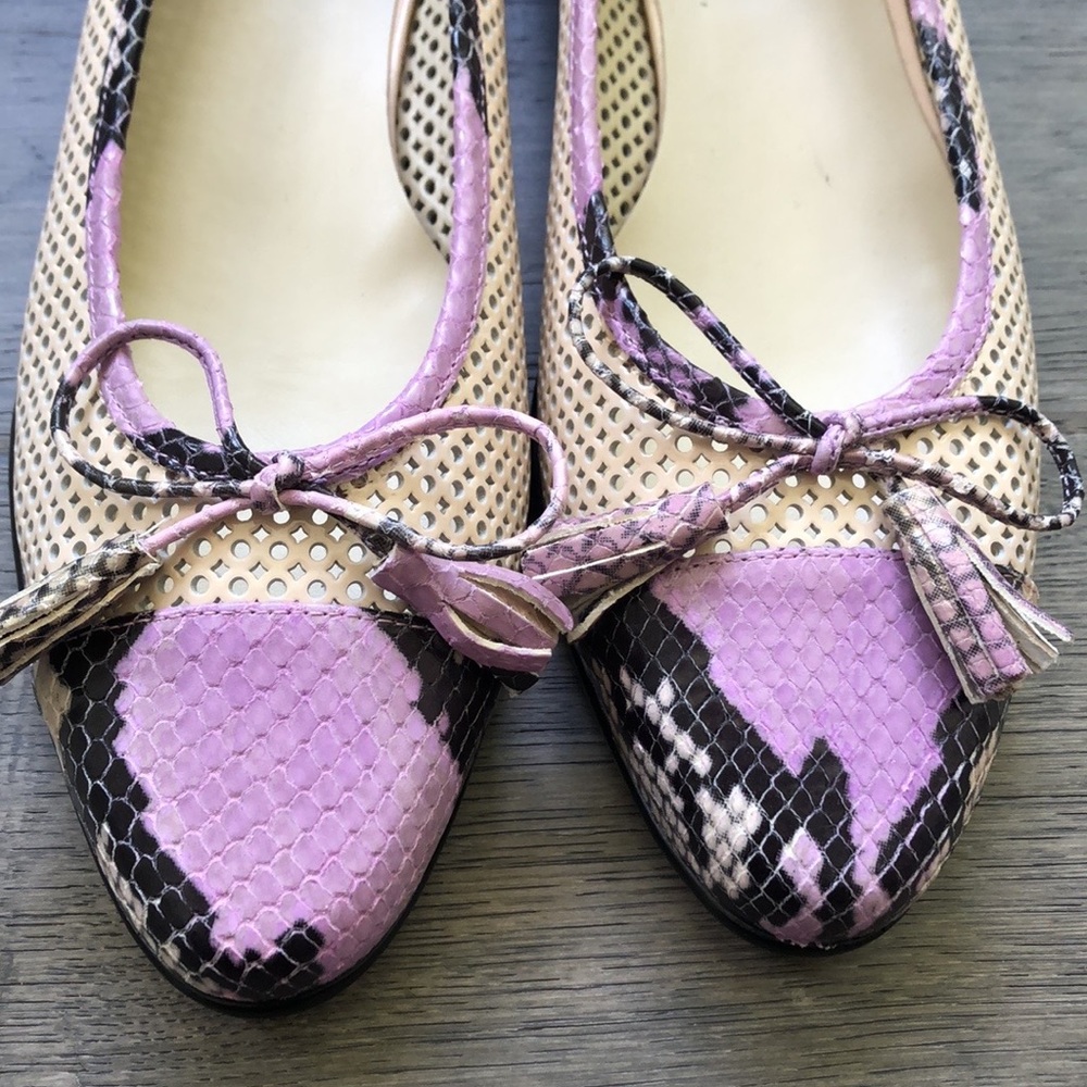 ✨🆕Amalfi🆕✨| Purple snake skin ballet flats with bows - Picture 3 of 7